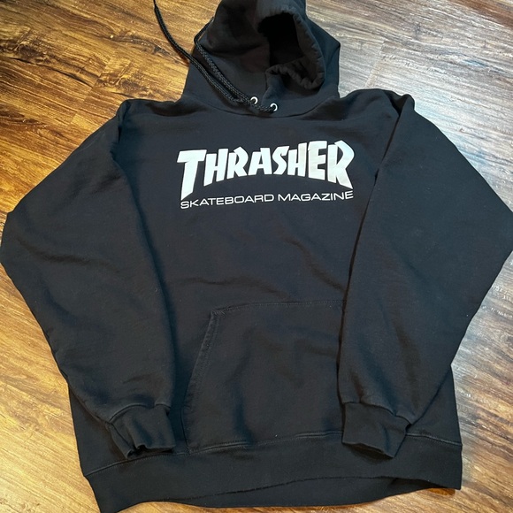 Thrasher Skateboarder Magazine official blk hoodie size M 38-40 - Picture 7 of 7